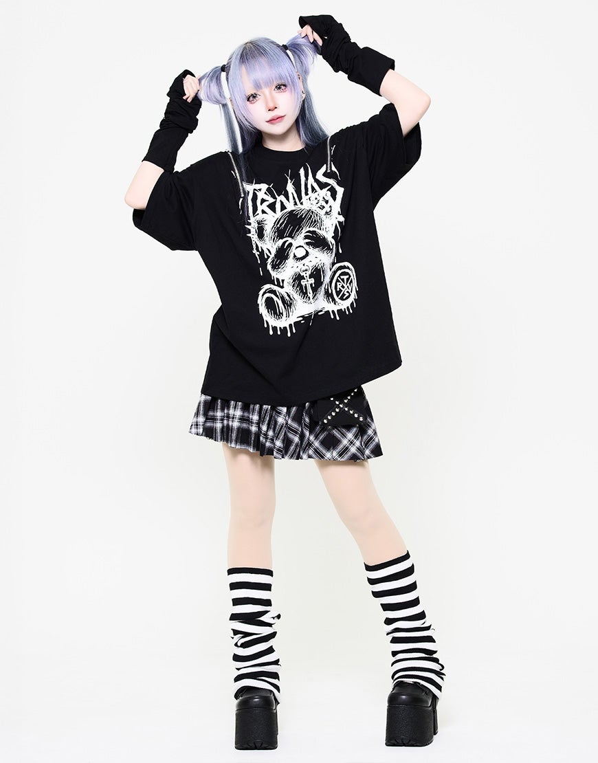 TRAVAS TOKYO【トラバストーキョー】ショルダーZIPくまプリントTシャツ