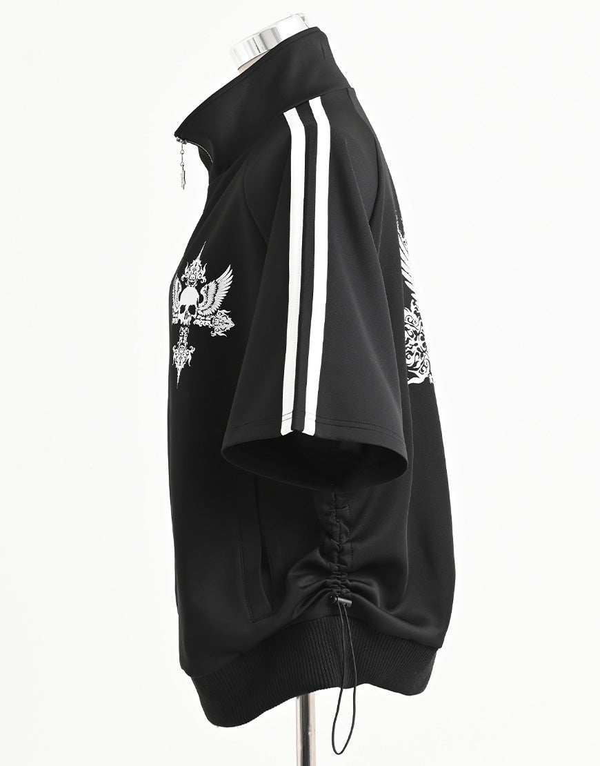 REFLEM【レフレム】シャーリング半袖トラックジャケット/全2色 REFLEM【レフレム】シャーリング半袖トラックジャケット/全2色