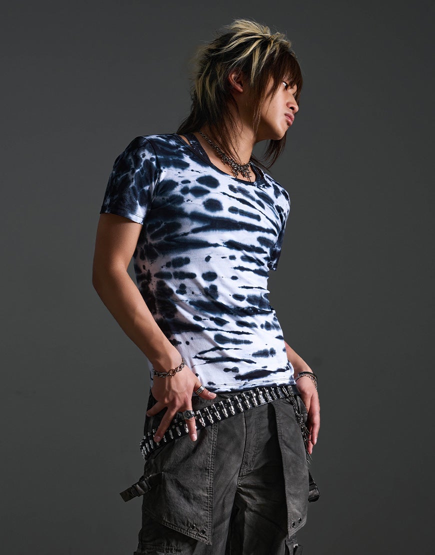 FUGA【フーガ】タンクトップレイヤード加工半袖Tシャツ/全2色