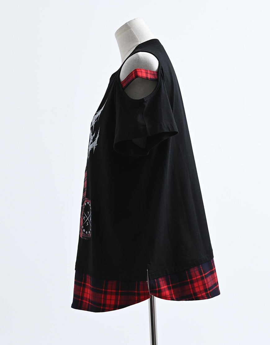 TRAVAS TOKYO xしゅがおコラボTEE/半袖Tシャツ TRAVAS TOKYO【トラバストーキョー】肩開きZIPデザイン半袖Tシャツ/全2色