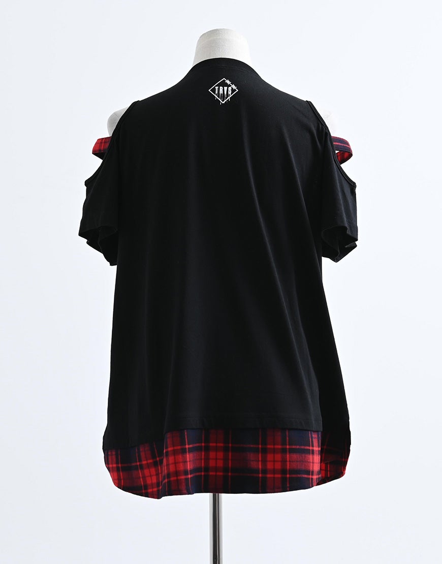 TRAVAS TOKYO【トラバストーキョー】肩開きZIPデザイン半袖Tシャツ/全2色
