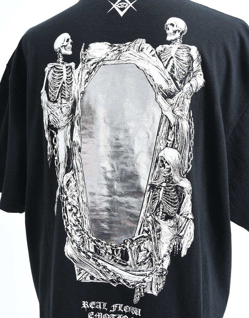 REFLEM【レフレム】ホログラムスカルプリント半袖Tシャツ/全2色