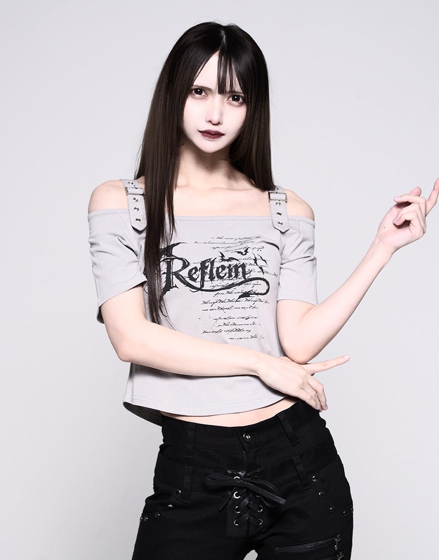REFLEM【レフレム】オフショルクロップド半袖Tシャツ/全3色