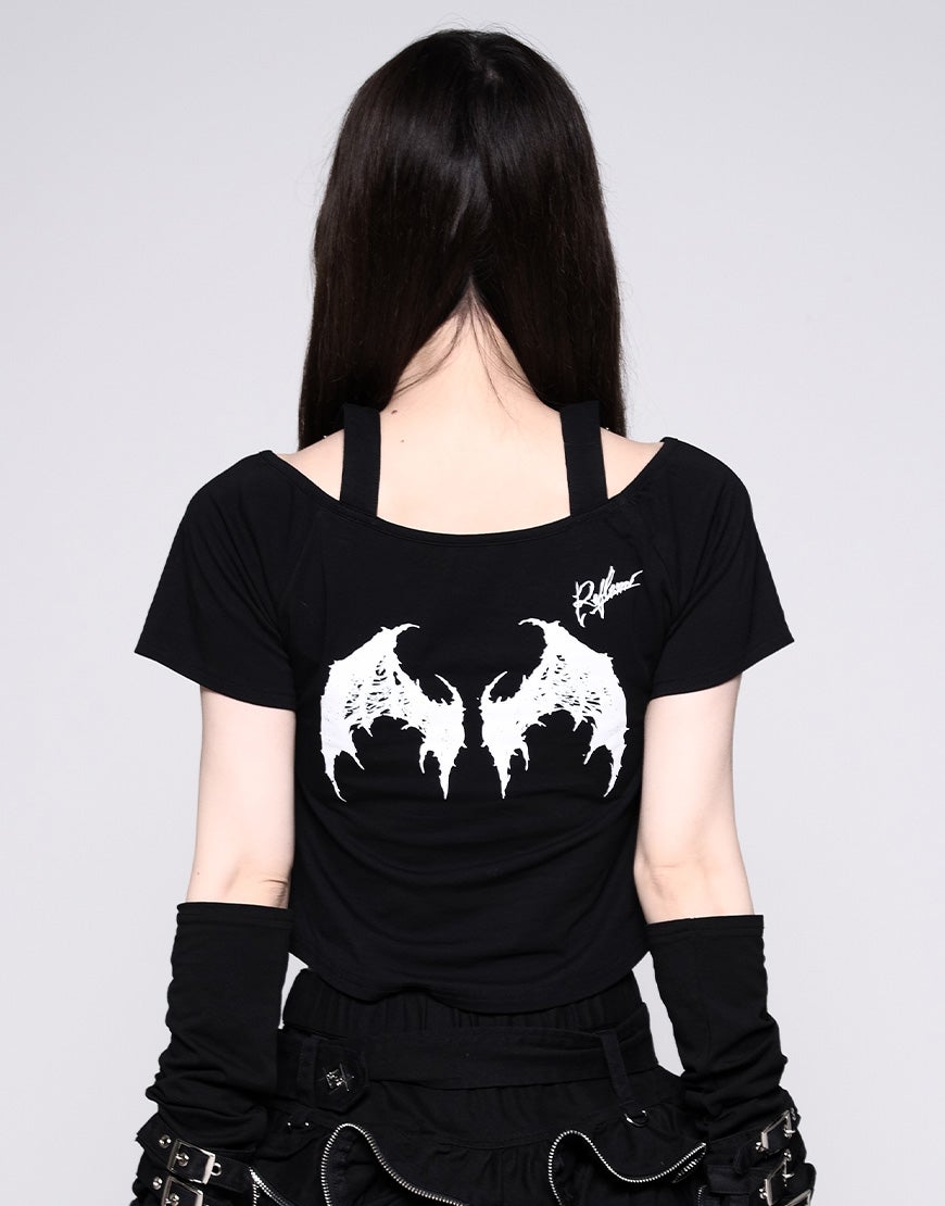 REFLEM【レフレム】オフショルクロップド半袖Tシャツ/全3色