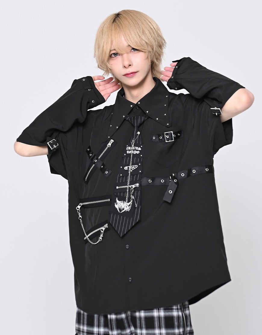 JAKIGAN MEISTER バンドTシャツ 2枚セット TRAVAS TOKYO【トラバストーキョー】2WAYパンクネクタイシャツ/全2色