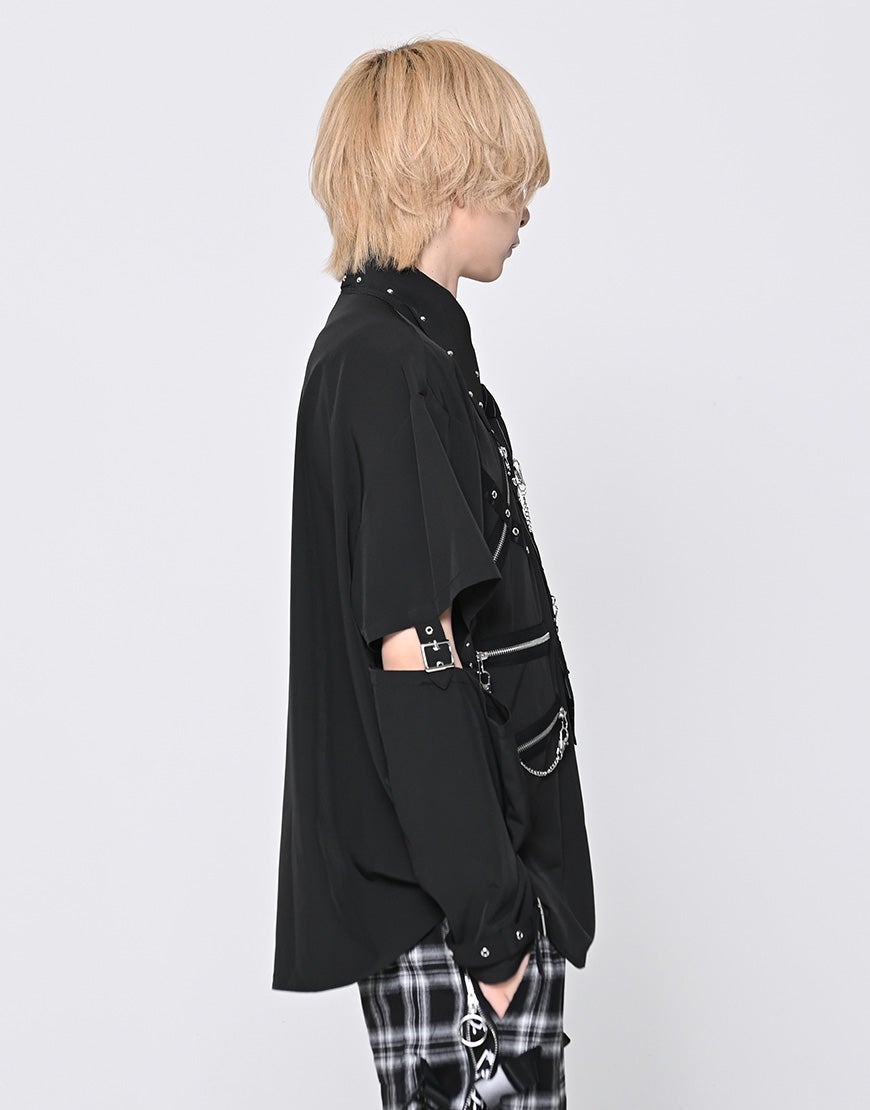 TRAVAS TOKYO【トラバストーキョー】2WAYパンクネクタイシャツ/全2色