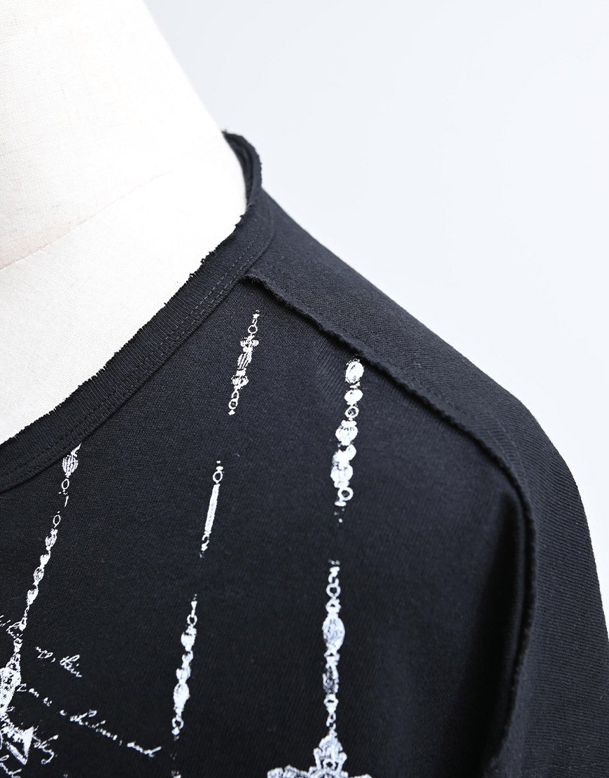 REFLEM【レフレム】チェーン編み上げグランジヘンリーTシャツ/全2色