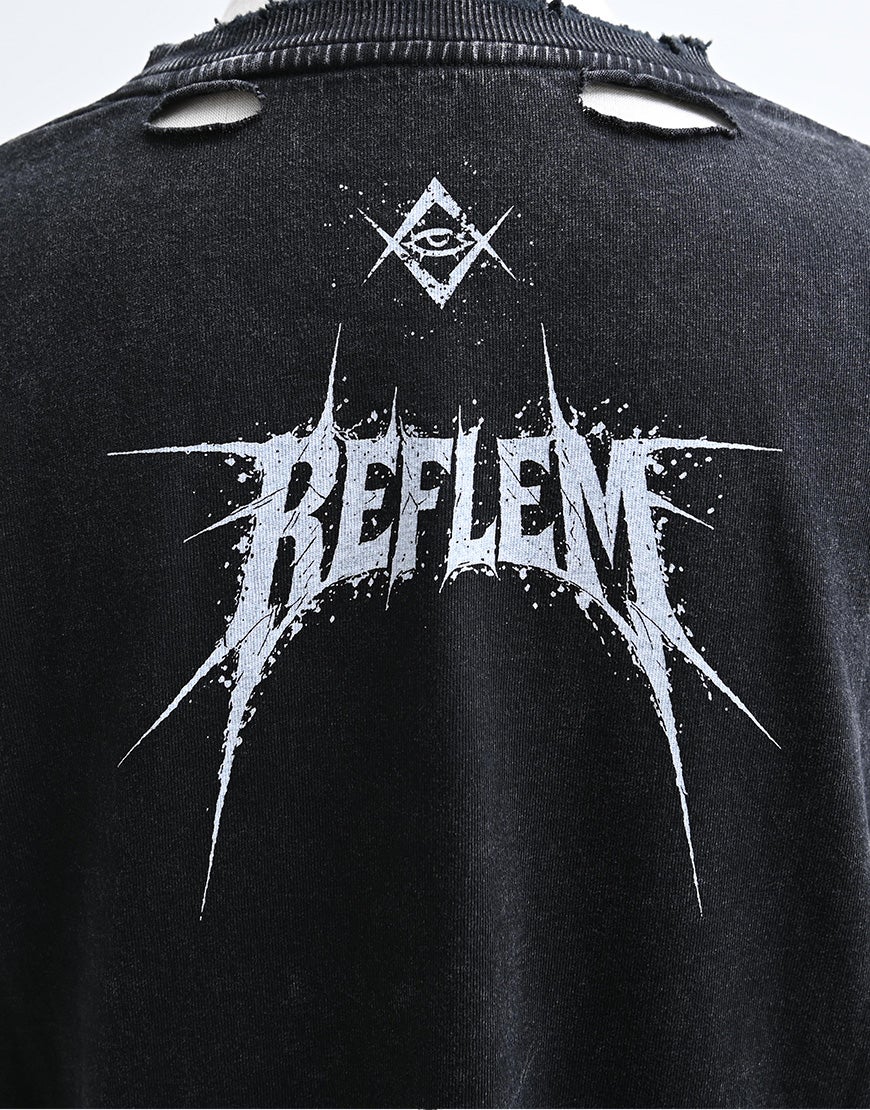 REFLEM【レフレム】安ピン付きグランジチェックレイヤードTシャツ/全2色