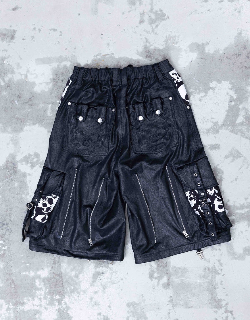 Gamchu　ガムチュ　カーゴショートパンツ Gamchu【ガムチュ】 2WAYコーティングスカルワイドパンツ/全2色