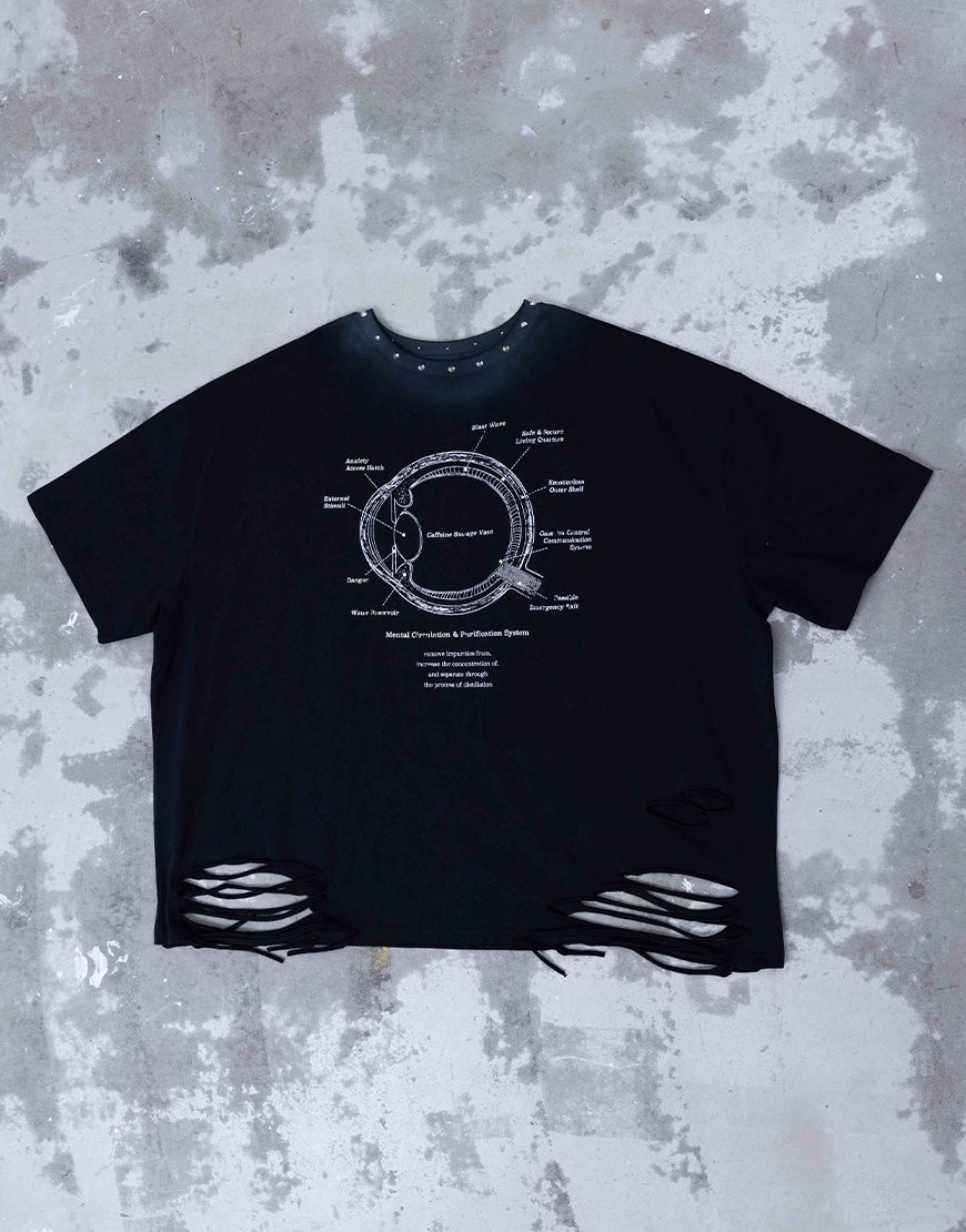 Gamchu【ガムチュ】ボクの大規模シェルター開発企画図 眼球BIGTee/全2色