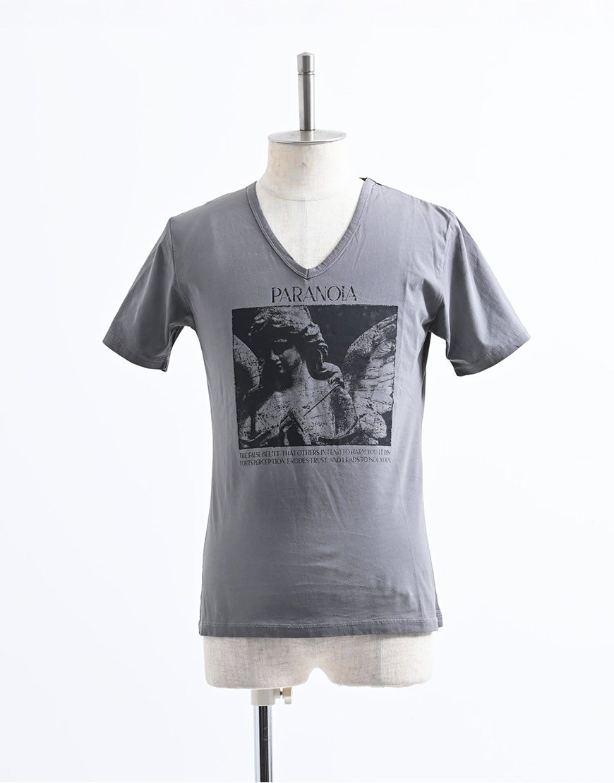 FUGA【フーガ】エンジェルプリントVネックTシャツ/全2色