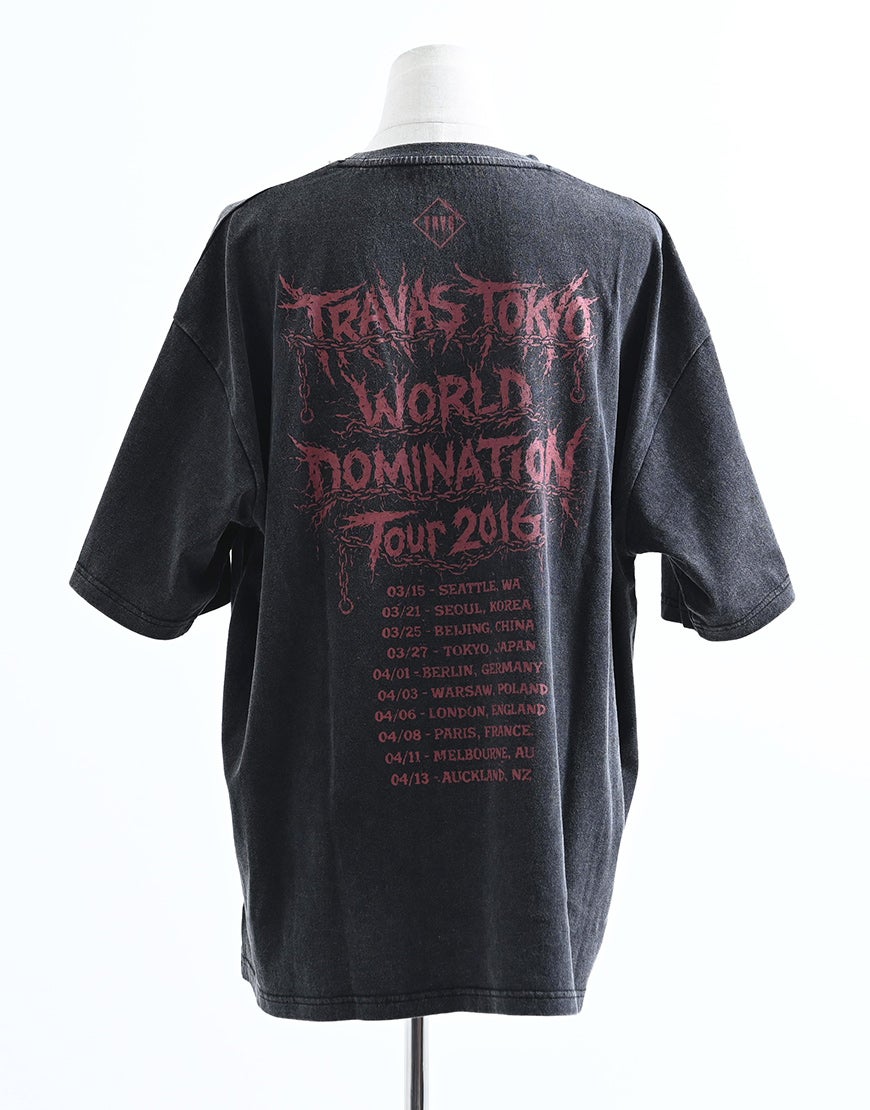 TRAVAS TOKYO【トラバストーキョー】ピアス付イラスト加工半袖Tシャツ