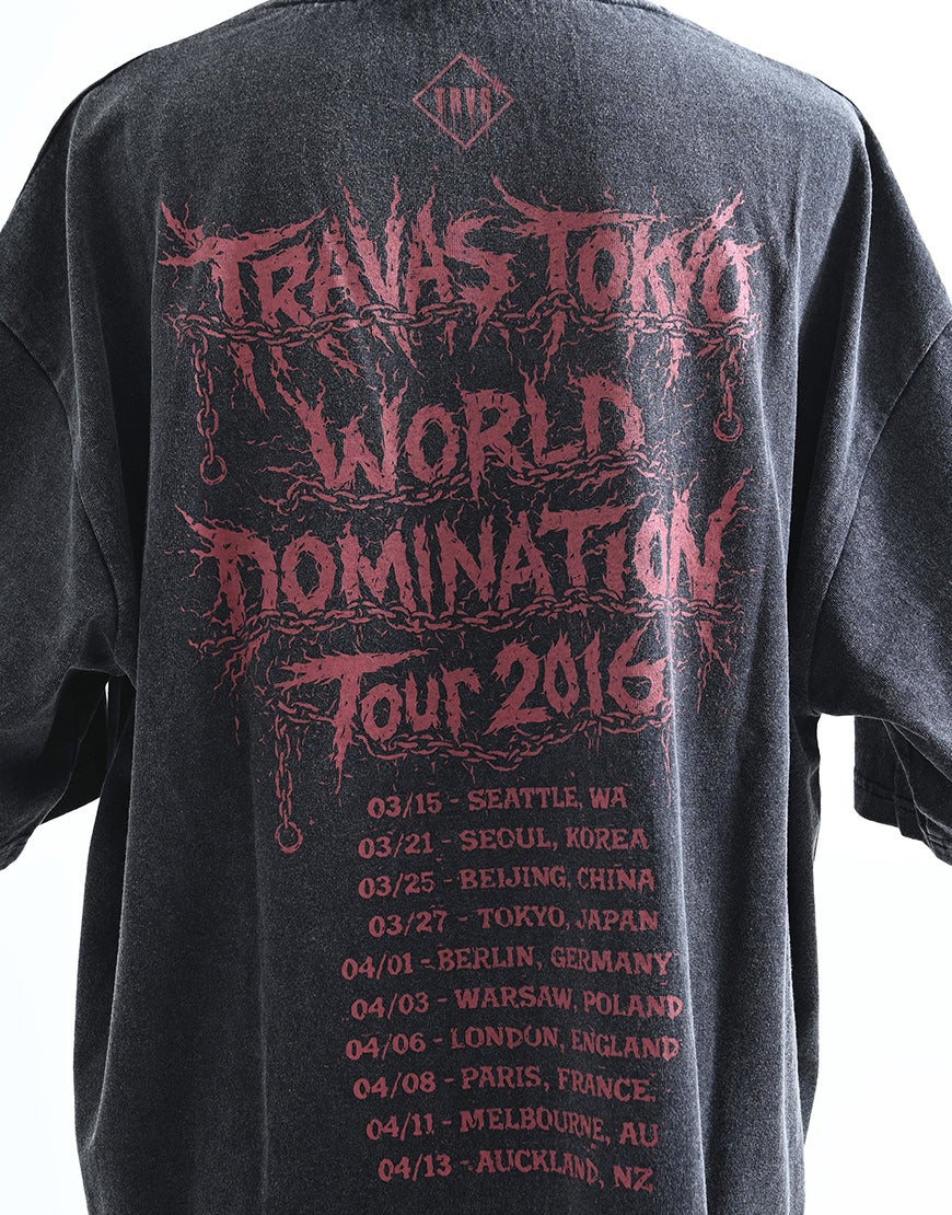 TRAVAS TOKYO【トラバストーキョー】ピアス付イラスト加工半袖Tシャツ TRAVAS TOKYO【トラバストーキョー】ピアス付イラスト加工半袖Tシャツ