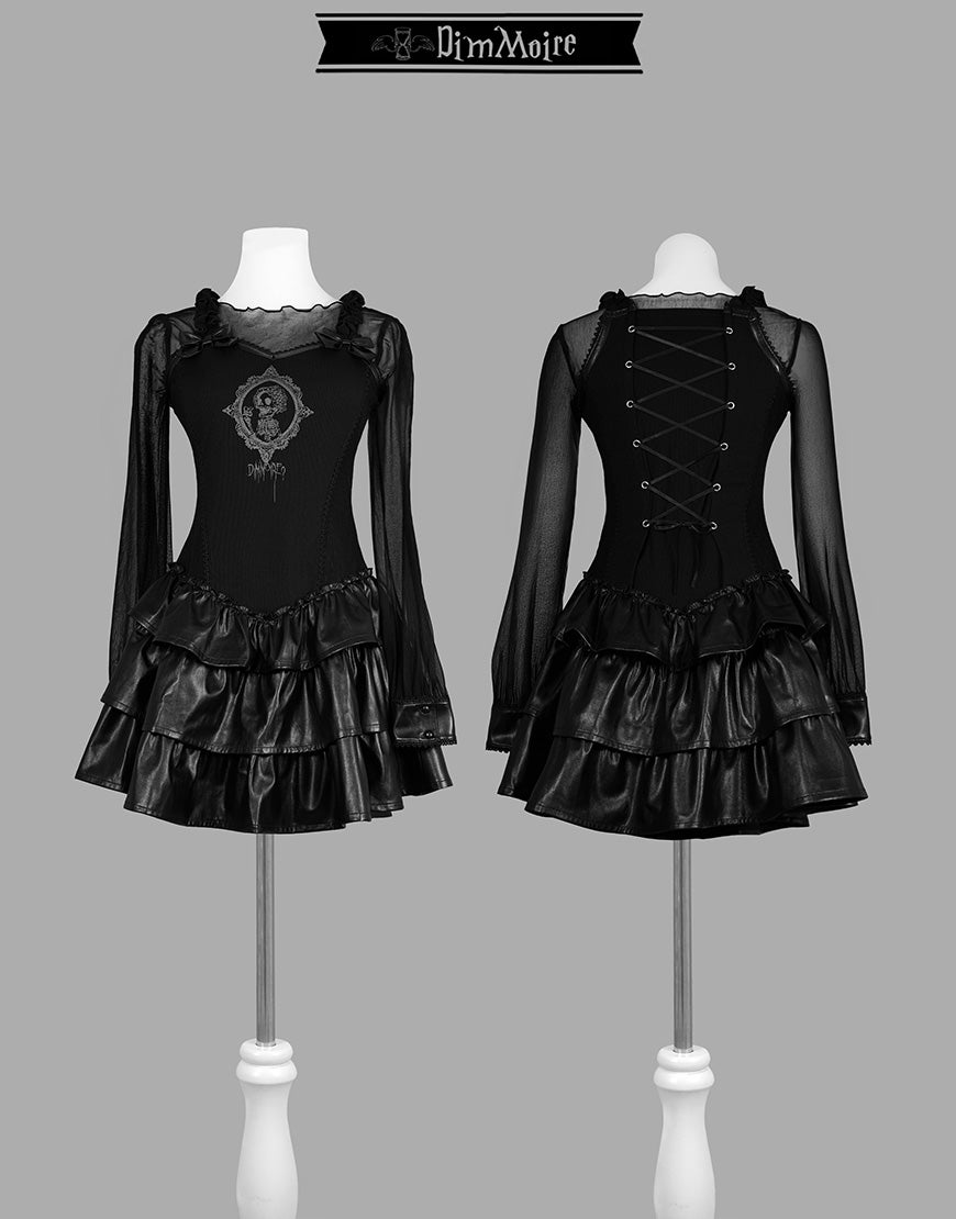 DimMoire【ディムモアール】Baby Skull Layered Dress/Black