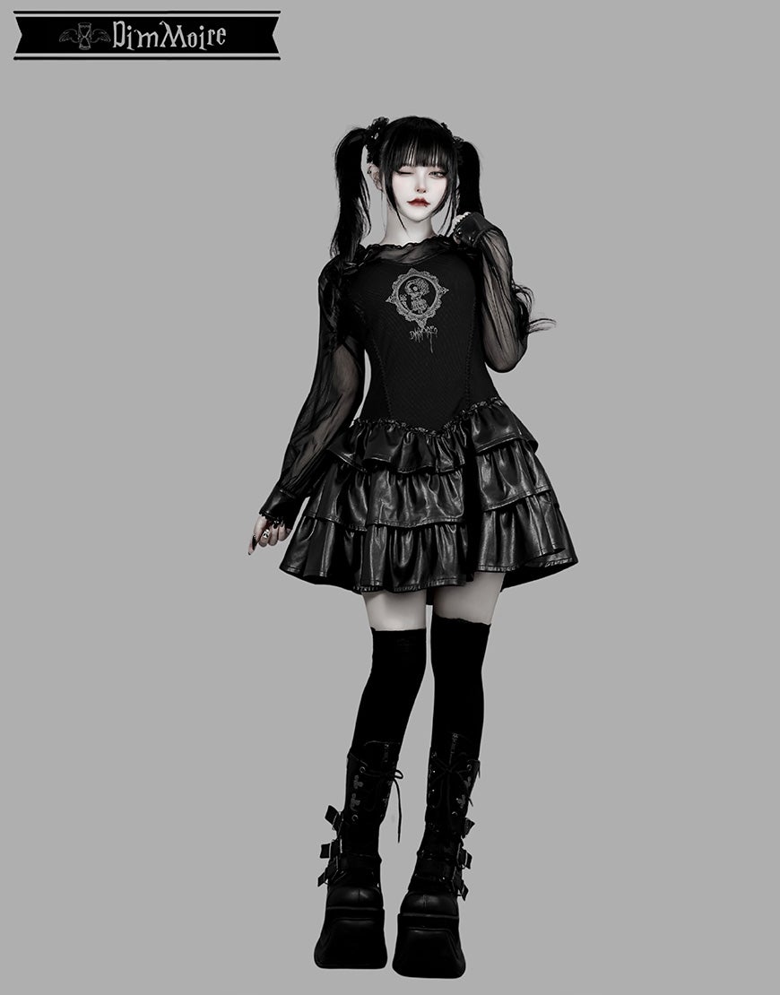 DimMoire【ディムモアール】Baby Skull Layered Dress/Black