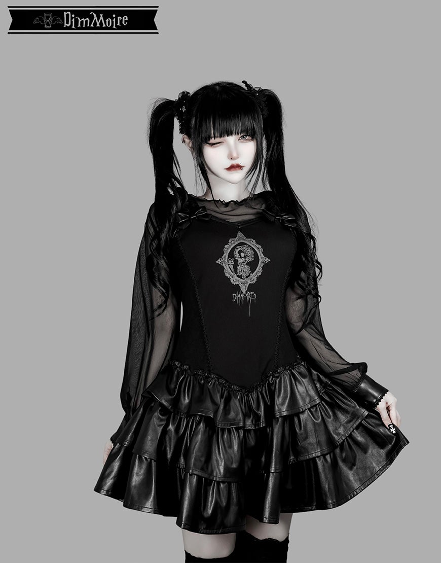 DimMoire【ディムモアール】Baby Skull Layered Dress/Black