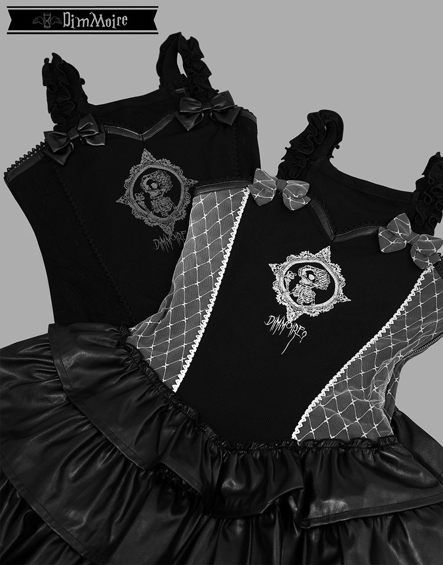 DimMoire【ディムモアール】Baby Skull Layered Dress/Black×White