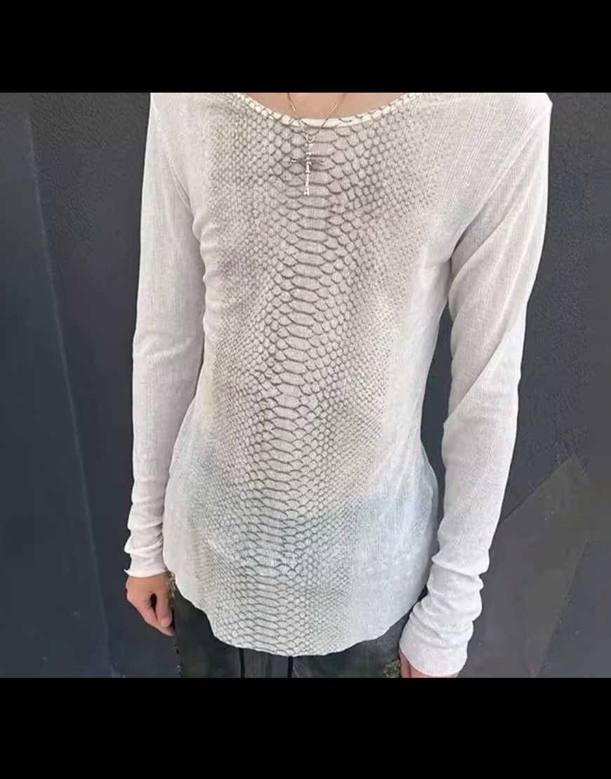 NOVESSEL【ノベセル】パイソン柄ロンT/全2色