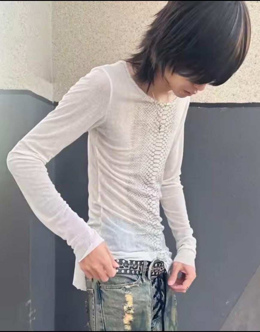 NOVESSEL【ノベセル】パイソン柄ロンT/全2色