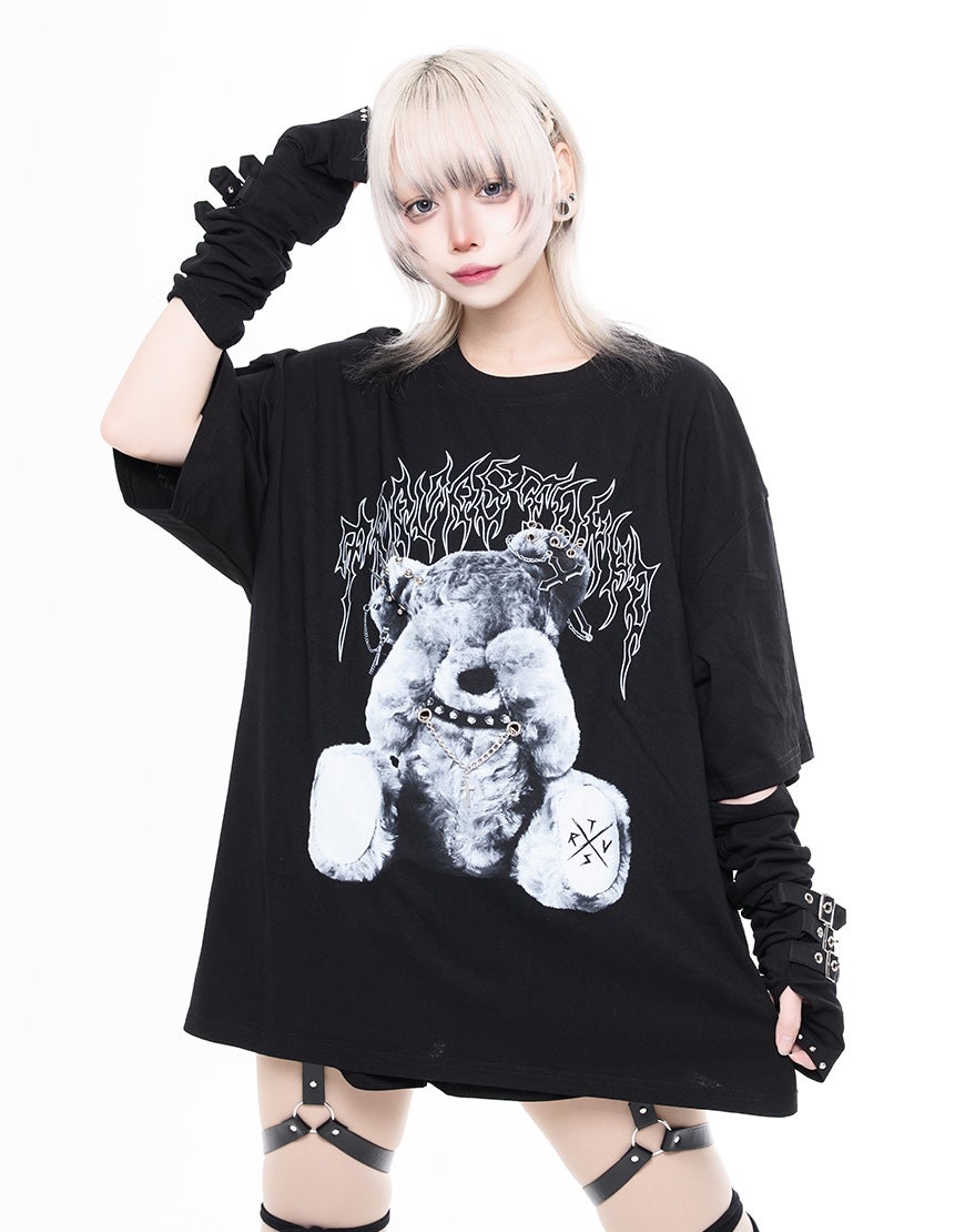 TRAVAS TOKYO【トラバストーキョー】ピアス付くまプリントTシャツ/全3色