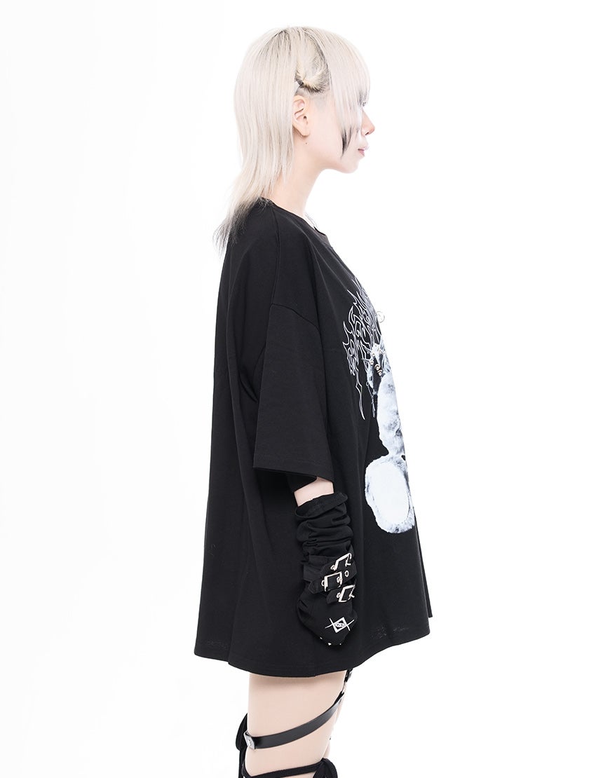 TRAVAS TOKYO【トラバストーキョー】ピアス付くまプリントTシャツ/全3色