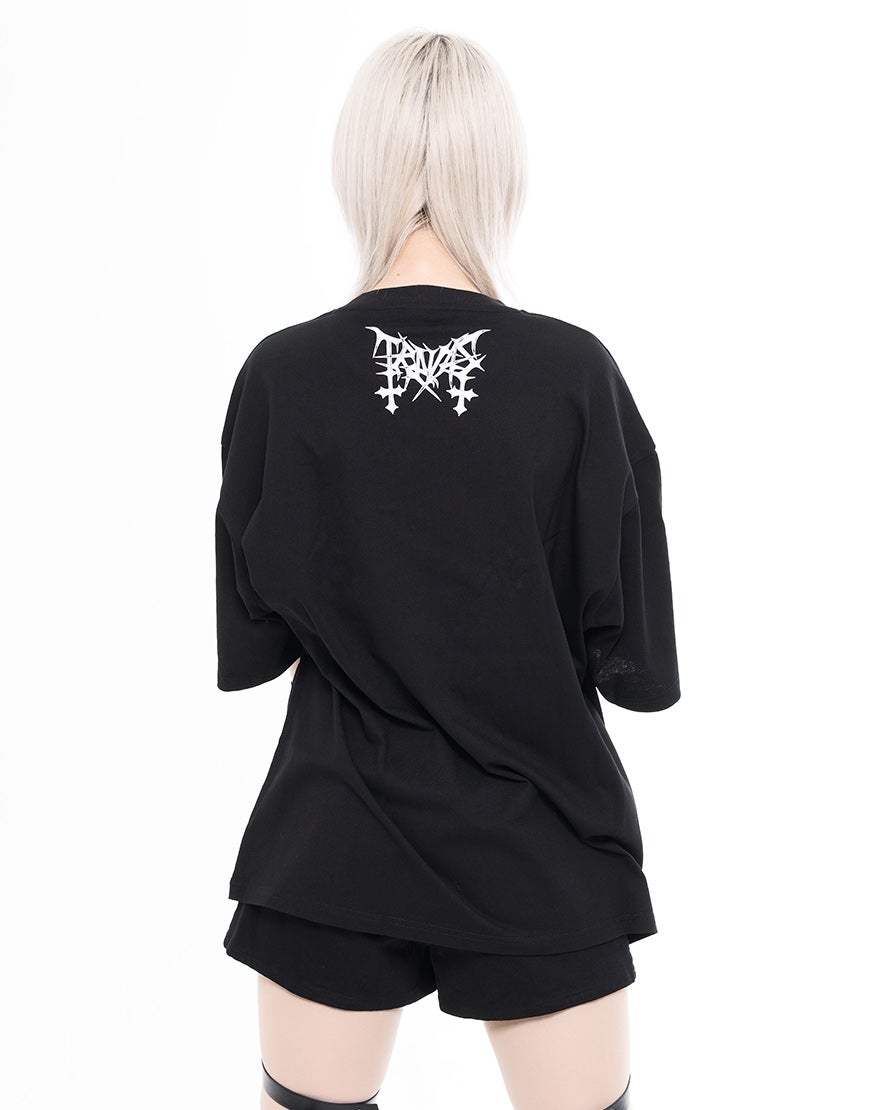 TRAVAS TOKYO【トラバストーキョー】ピアス付くまプリントTシャツ/全3色