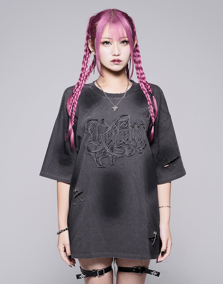 REFLEM【レフレム】顔料加工ダメージTシャツ/全3色