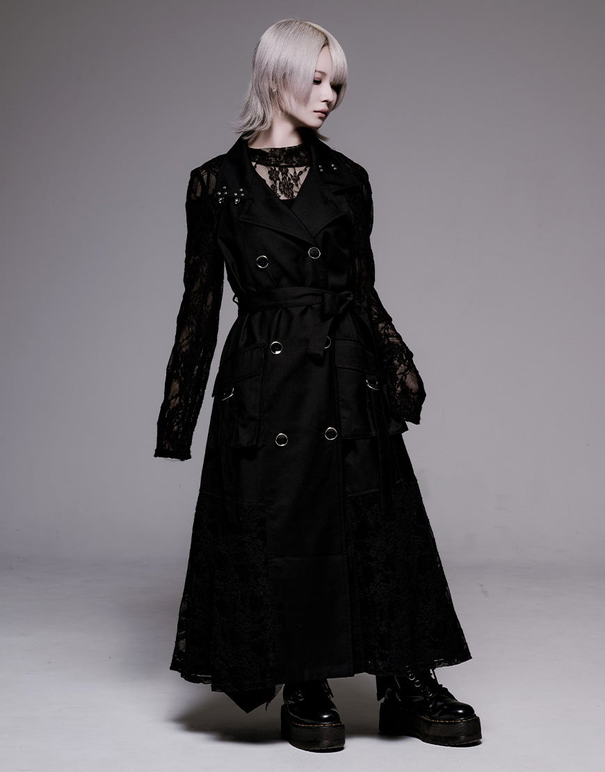 adererror 19ss トレンチコート　ブラック AdaNous【アダナス】シアートレンチコート/全2色