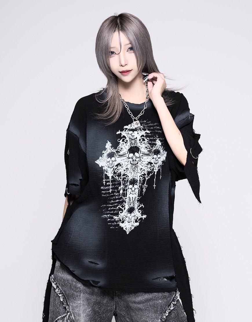 REFLEM【レフレム】ダブルガーゼダメージデザイントップス/全2色