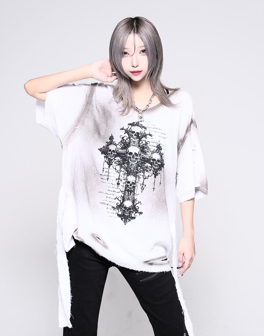 REFLEM【レフレム】ダブルガーゼダメージデザイントップス/全2色