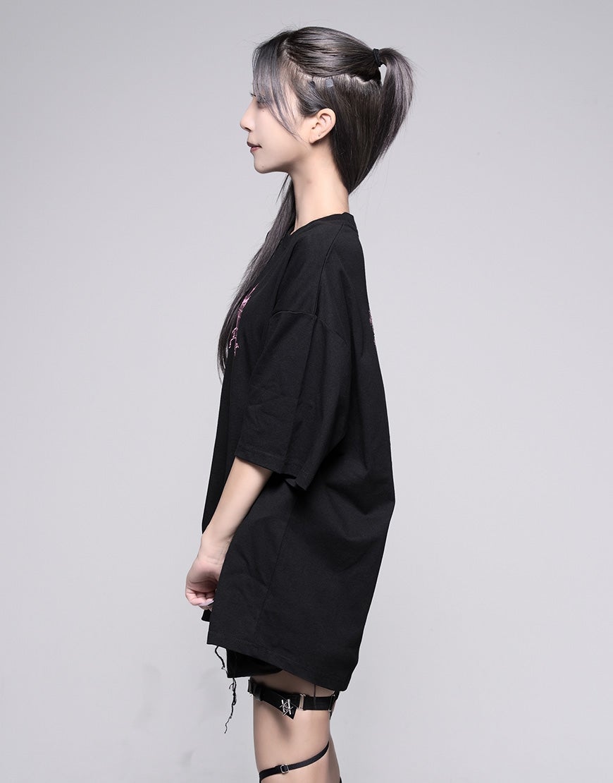 REFLEM【レフレム】クロスラインストーンTシャツ/全2色