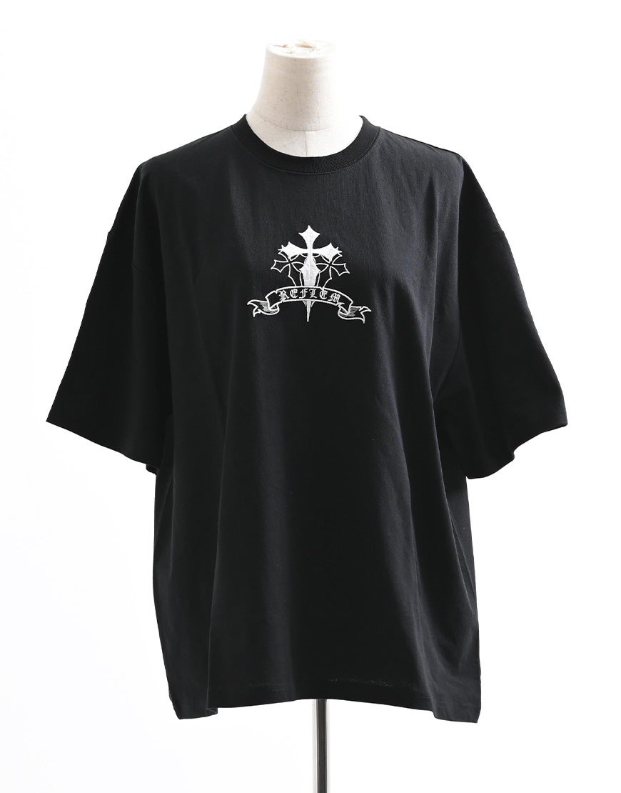 REFLEM【レフレム】クロスラインストーンTシャツ/全2色