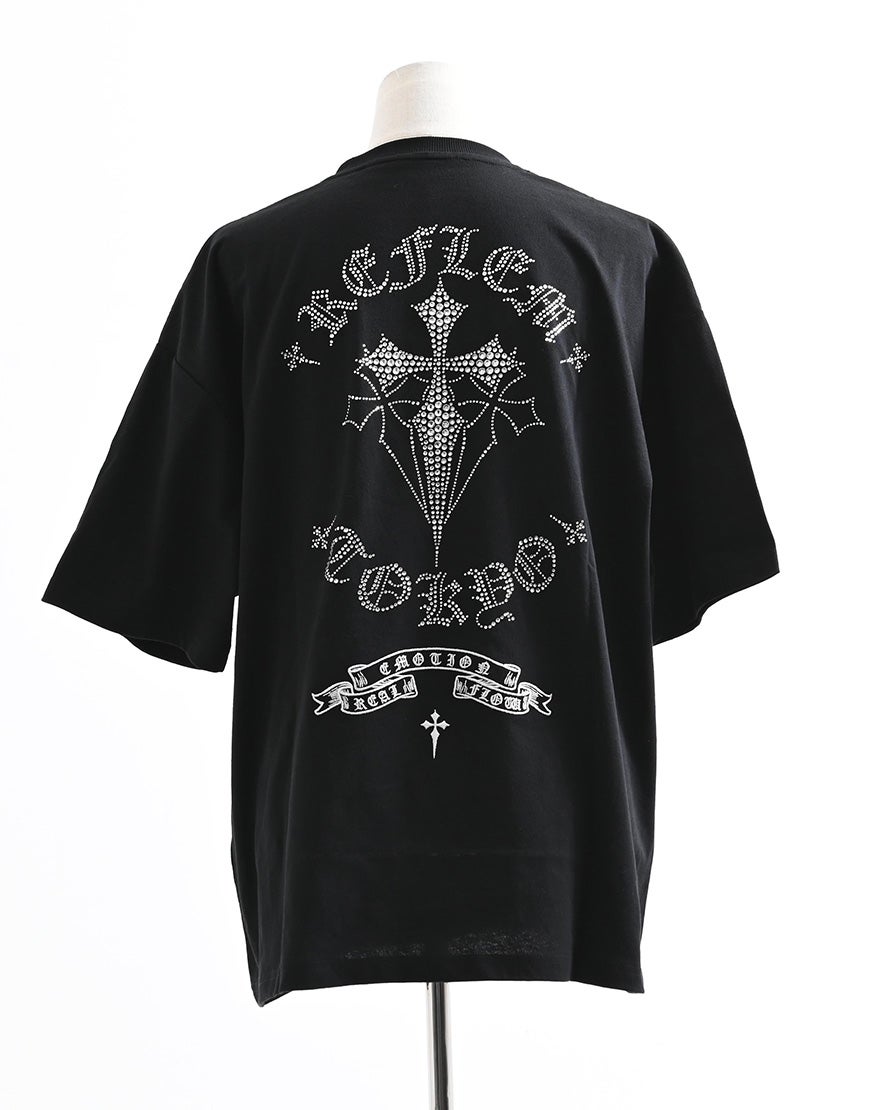 REFLEM【レフレム】クロスラインストーンTシャツ/全2色