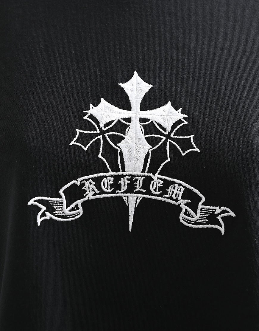 REFLEM【レフレム】クロスラインストーンTシャツ/全2色
