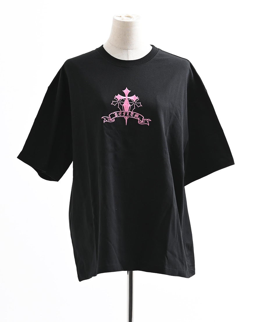REFLEM【レフレム】クロスラインストーンTシャツ/全2色