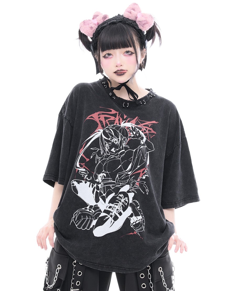 GEDRAJI x TRAVAS TOKYO ピアス付き加工イラストTシャツ/全2色