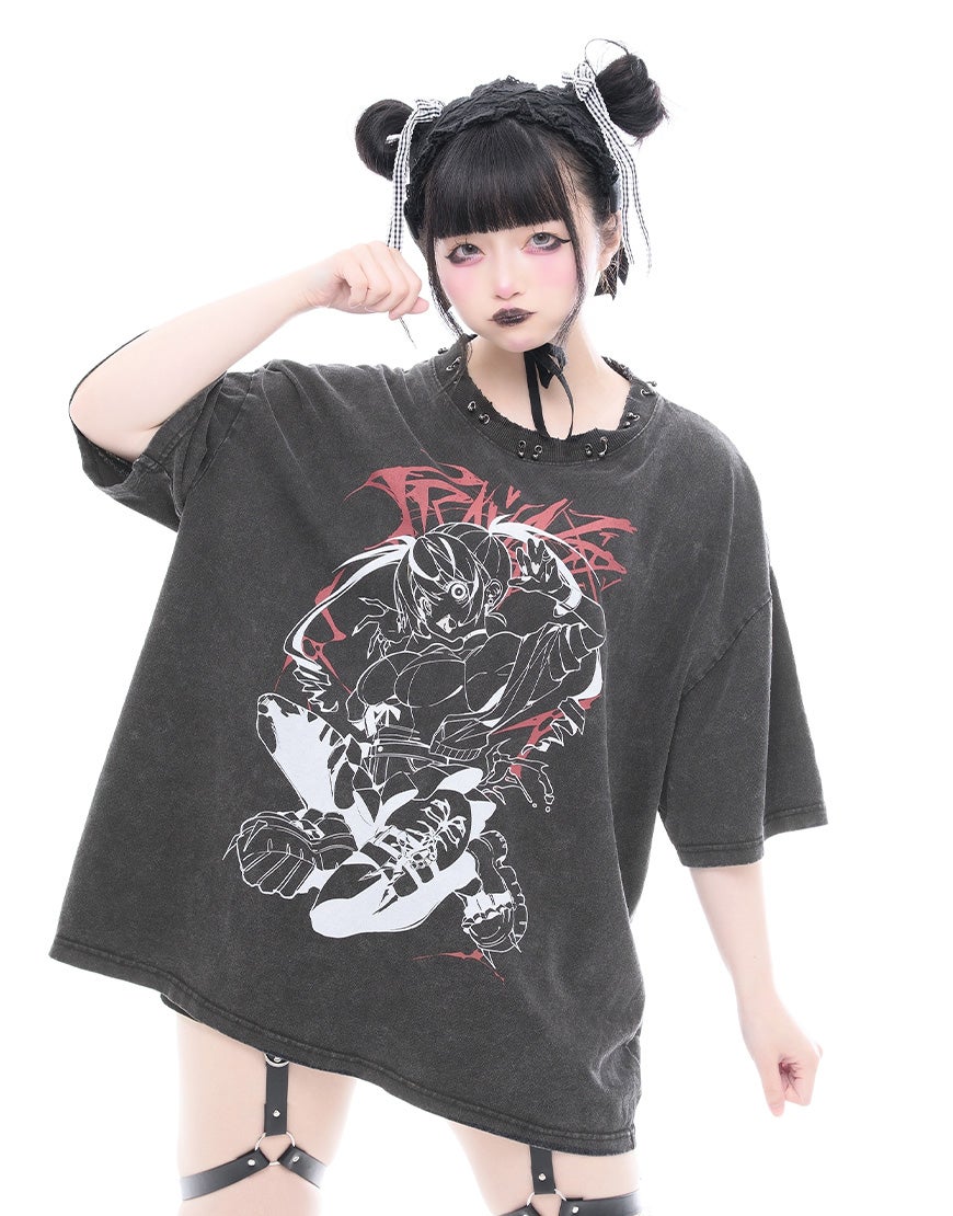 GEDRAJI x TRAVAS TOKYO ピアス付き加工イラストTシャツ/全2色
