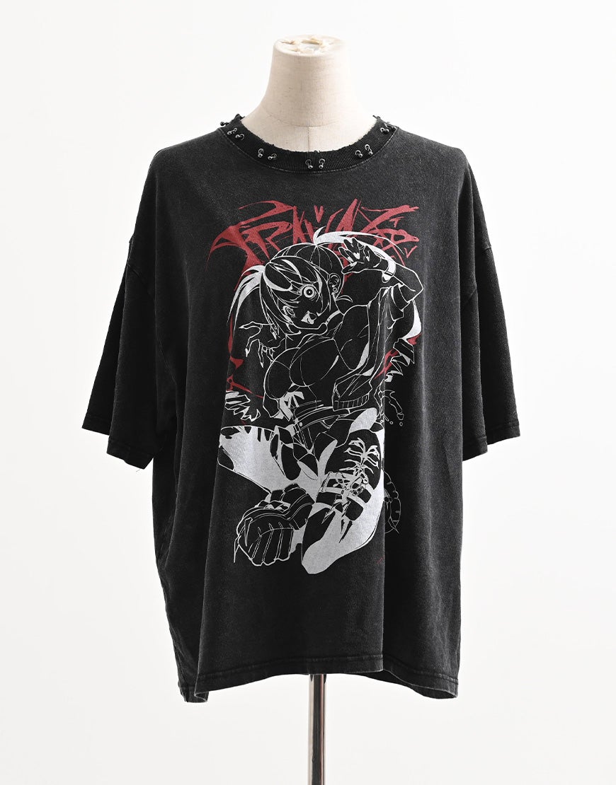 GEDRAJI x TRAVAS TOKYO ピアス付き加工イラストTシャツ/全2色