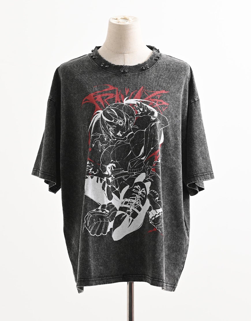 GEDRAJI x TRAVAS TOKYO ピアス付き加工イラストTシャツ/全2色