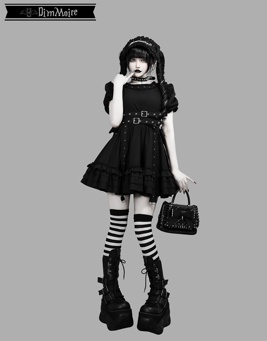 DimMoire【ディムモアール】微毒リボンハンドバッグ/Black