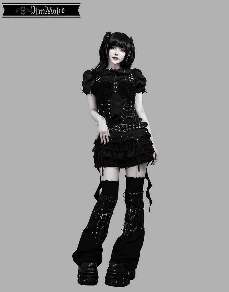 DimMoire【ディムモアール】Fallen Frillショートパンツ/Black