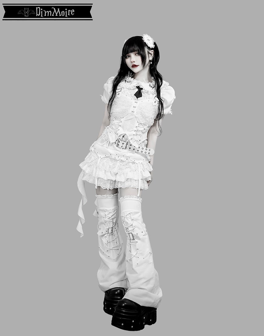 DimMoire【ディムモアール】Fallen Frillショートパンツ/White