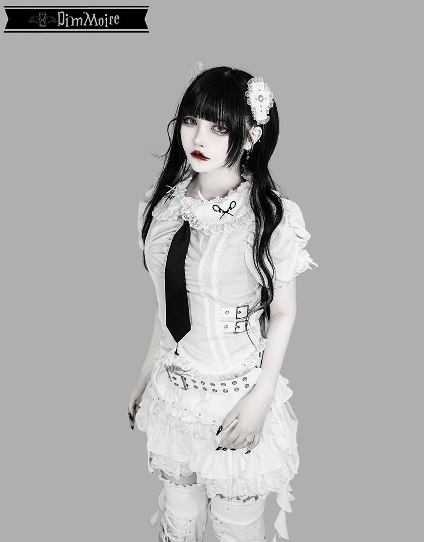 DimMoire【ディムモアール】フリルミニスカパン/White M DimMoire【ディムモアール】Fallen Frillショートパンツ/White