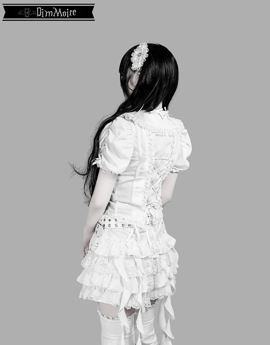 DimMoire Fallen Frillショートパンツ White Lサイズ DimMoire【ディムモアール】Fallen Frillショートパンツ/White