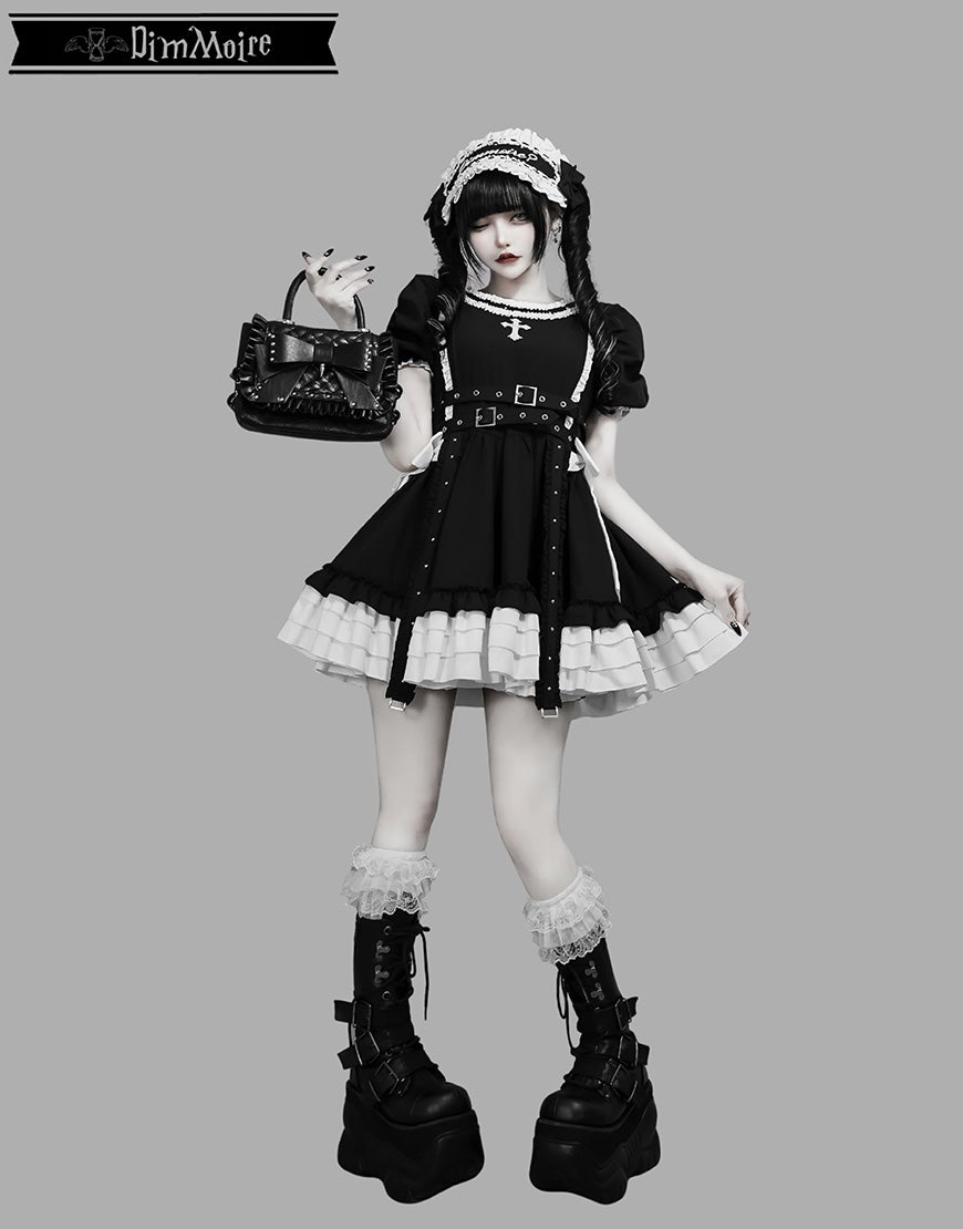 DimMoire【ディムモアール】妄愛ホイップワンピース/Black×White