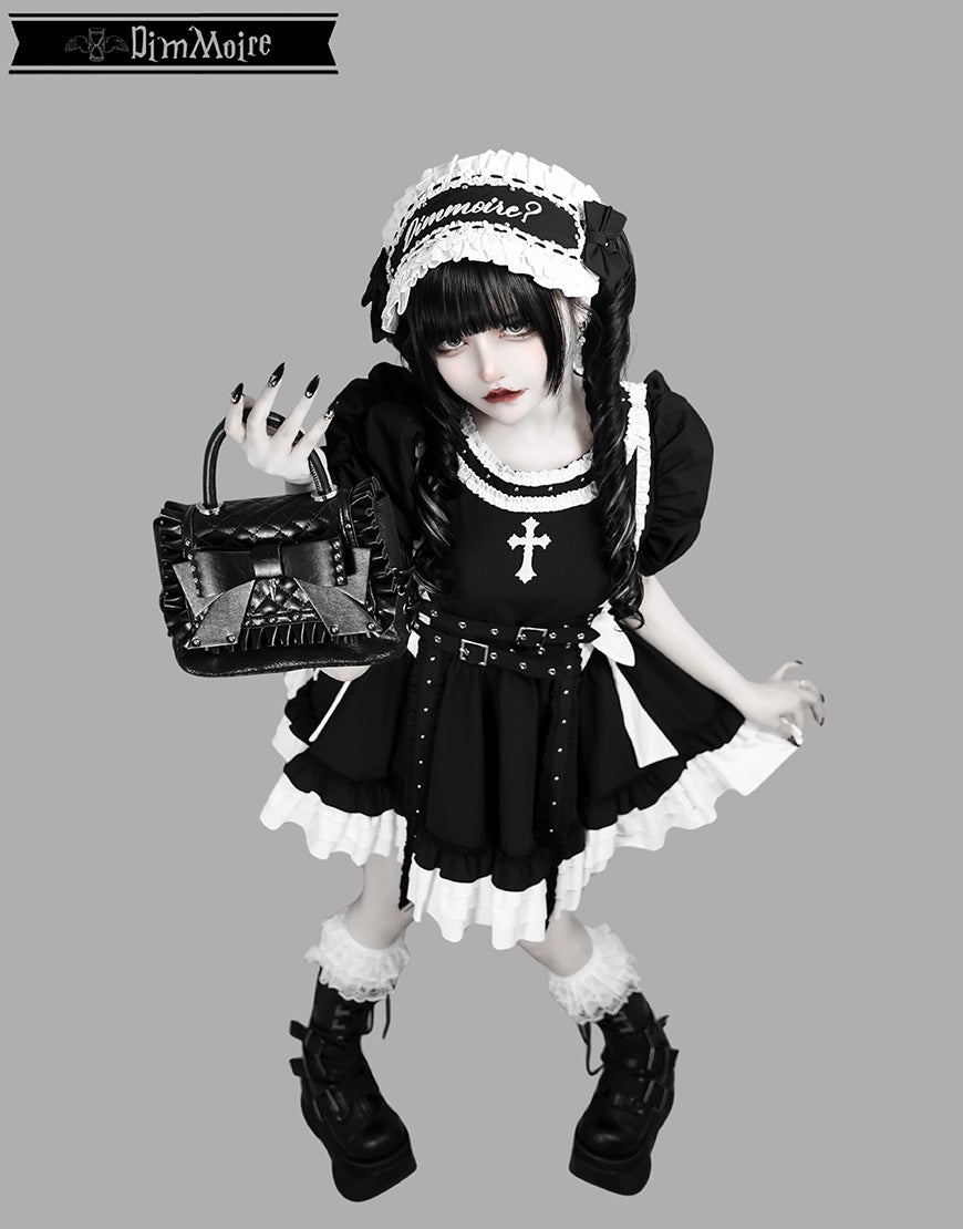 DimMoire【ディムモアール】妄愛ホイップワンピース/Black×White