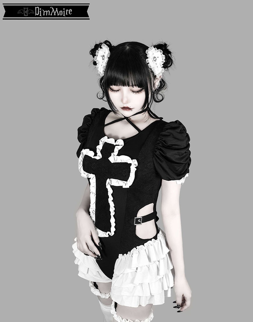 DimMoire【ディムモアール】祈りの十字スイムウェア/Black×White