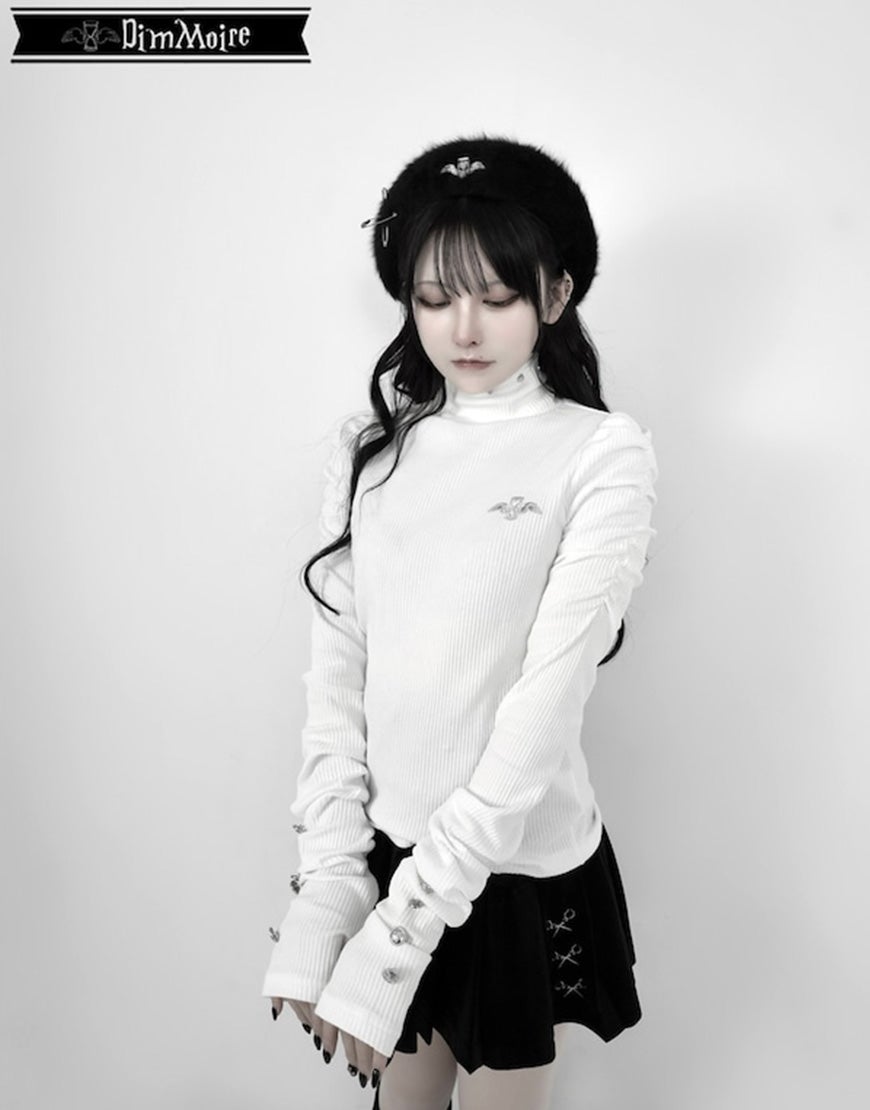 DimMoire【ディムモアール】くしゅくしゅニットトップス/White
