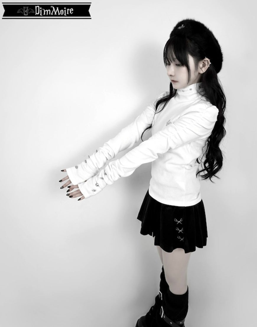 DimMoire【ディムモアール】くしゅくしゅニットトップス/White