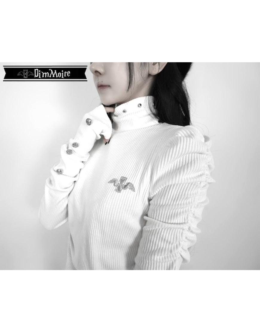 DimMoire【ディムモアール】くしゅくしゅニットトップス/White